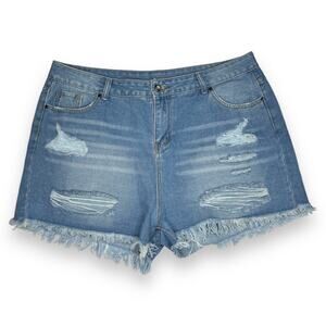 D & W Jeans 1981 Cut off Raw Hem Denim Jean Shorts XL 16